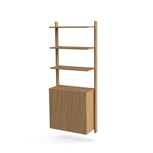 Système D'étagères Mazo MOD Modèle 7 : Rail 2x1925 + 3 Étagères + Armoire en Chêne