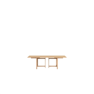 Table à Manger Rectangulaire MOEBE 160x90 avec 2 Rallonges, Couleur Pêche Discrète