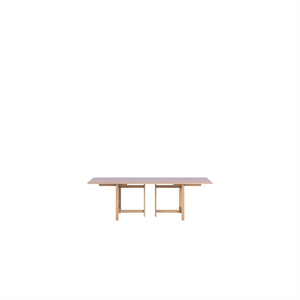 Table à Manger Rectangulaire MOEBE 160x90 avec 2 Rallonges, Lilas Doux