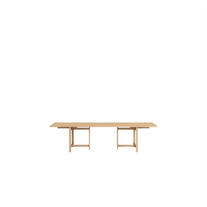 Table à Manger Rectangulaire MOEBE 220 x 90 cm avec 2 Rallonges, Couleur Pêche