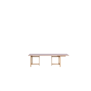 Table à Manger Rectangulaire MOEBE 220 x 90 cm avec 1 Rallonge, Couleur Lilas Doux