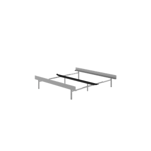 Cadre de Lit Moebe 90-180 cm avec Pieds Hauts en Acier Inoxydable