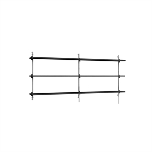 Étagère Murale Moebe WS.65.2.B Noir/acier Inoxydable