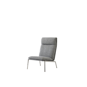 Fauteuil &Tradition Muno LN16 avec Dossier Haut en Chrome foncé/Hallingdal 0126