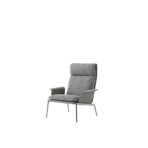 Fauteuil avec Accoudoirs et Dossier Haut Muno LN17 &Tradition Chrome Foncé /Hallingdal 0126