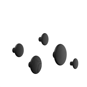 Muuto Dots Cintres Bois Noir 5 Pcs.