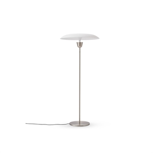 Lampadaire Chanterelle de New Works Ø55 Nickel/ Blanc