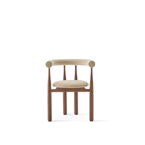 Chaise de Salle à Manger New Works Bukowski, Noyer/ Beige Megan 26