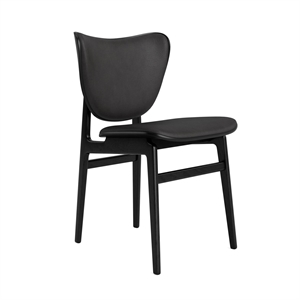 Chaise de Salle à Manger Éléphant NORR11, Noir en Chêne Noir/anthracite 21003