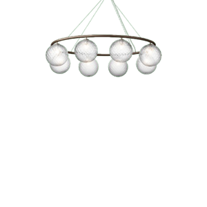 Lustre ovale Nuura Miira 8, Bronze foncé/optique transparent