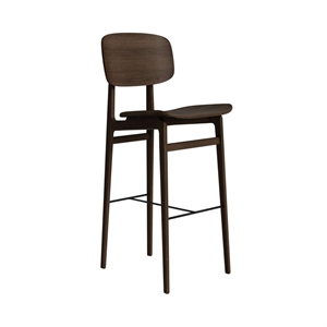Tabouret de Bar NORR11 NY11 avec Dossier H75 Chêne Fumé Foncé