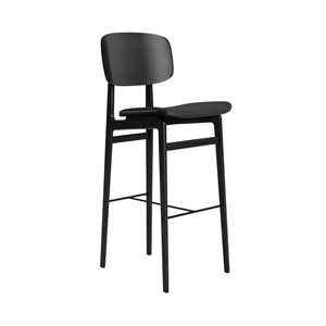 Tabouret de Bar NORR11 NY11 avec Assise et Dossier Rembourrés H75 Chêne Noir /Anthracite 21003
