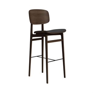 Tabouret de Bar NORR11 NY11 avec Assise et Dossier Rembourrés H75 Chêne Fumé foncé/Anthracite 21003