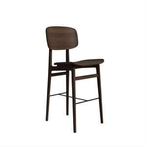 Tabouret de Bar NORR11 NY11 avec Dossier H65 Chêne Fumé Foncé