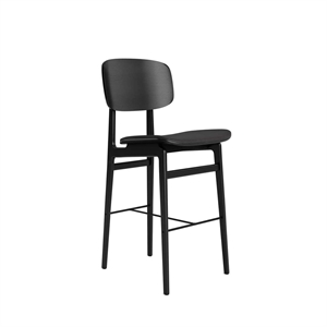 Tabouret de Bar NORR11 NY11 avec Assise et Dossier Rembourrés H65 Chêne Noir /Anthracite 21003