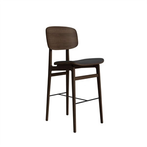 Tabouret de Bar NORR11 NY11 avec Assise et Dossier Rembourrés H65 Chêne Fumé foncé/Anthracite 21003