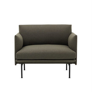 Muuto Outline Fauteuil Rembourré Fiord 961/Base Noir
