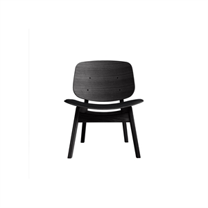 Fauteuil Pandora Ro Collection, assise rembourrée, chêne laqué noir/cuir Noir