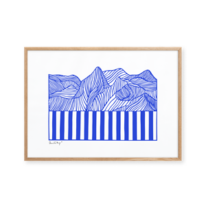 Peléton Papercut 04 Bleu 50x70 Affiche