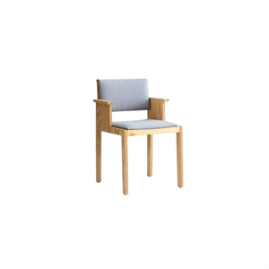 Vaarnii 016 Chaise de salle à manger Maasto avec accoudoirs et siège/dossier rembourrés Naturel/Carré 0134