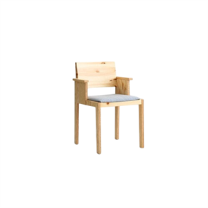 Vaarnii 016 Chaise de salle à manger Maasto avec accoudoirs et siège rembourré Naturel/Carré 0134