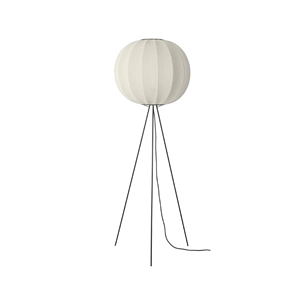 Lampadaire rond Knit-Wit, Made By Hand, haut Ø60, Blanc perle