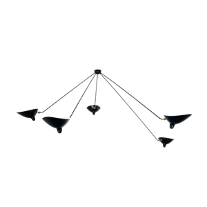 Plafonnier Serge Mouille Spider 5 Bras Fixes Eagles Noir