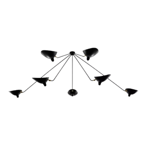 Plafonnier Serge Mouille Spider 7 Bras Fixes Noir