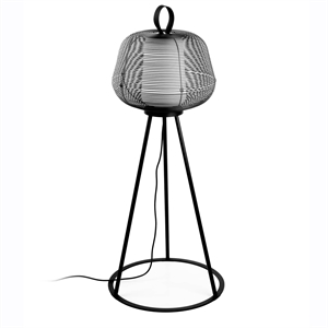 Lampadaire' Extérieur Faro NARA Noir Mat/Blanc Opale