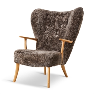 Fauteuil Pragh Nordique Chaleureux en Peau de Mouton Drake/chêne Huilé Naturel