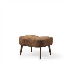 Pouf Pragh Nordique Chaleureux en Peau de Mouton Drake/chêne Fumé Huilé
