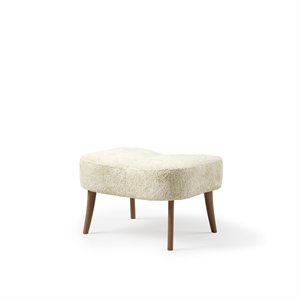 Pouf Pragh Nordique Chaleureux en Blanc Cassé Cassé/chêne Huilé Naturel