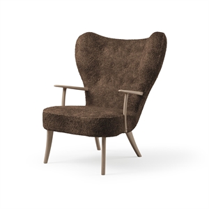 Fauteuil Pragh Nordique Chaleureux en Peau de Mouton Drake/chêne Huilé Blanc