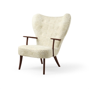 Fauteuil Pragh Nordique Chaleureux en Peau de Noyer Blanc Cassé Cassé/noyer Huilé
