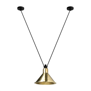 Lampe Gras N323 L Suspension Conique Noir/Laiton