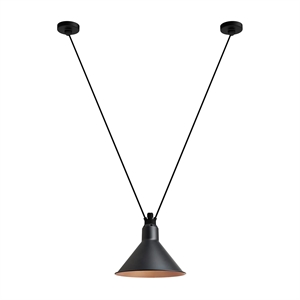 Lampe Gras N323 L Suspension Conique Noir/Cuivre