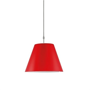 Luceplan Costanza Up/Down Suspension Aluminium M. Abat-jour Rouge