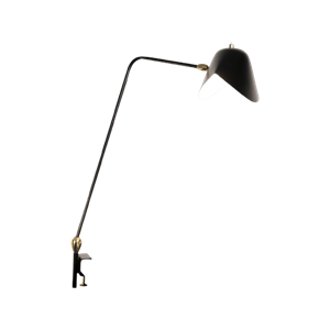 Lampe de Bureau Serge Mouille Deux Rotules Agrafée Noir
