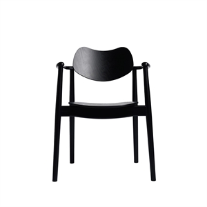 Chaise de salle à manger Regatta de la collection Ro en hêtre laqué noir