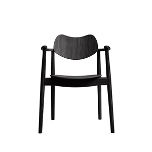 Chaise de salle à manger Regatta de la collection Ro en chêne laqué noir