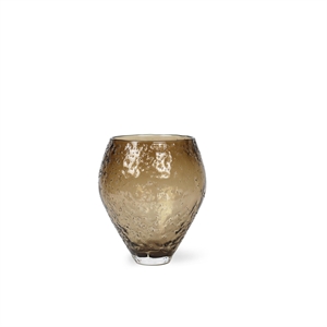 Vase en verre pilé de la collection Ro, taille moyenne, brun sépia
