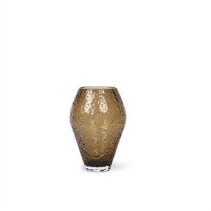 Petit vase en verre pilé de la collection Ro, couleur brun sépia