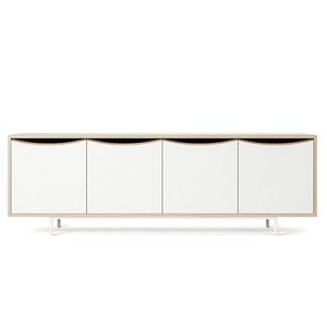 Meuble TV Decotique Sable Blanc/Chêne