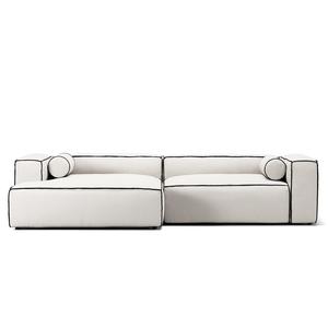 Canapé 3 Places Decotique Grand Hue, Méridienne Gauche, Vapeur/ Blanc/gris Graphite