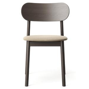 Chaise de salle à manger Decotique Elephant en chêne foncé et velours Beige