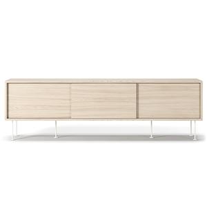 Meuble TV Decotique Vogue avec Pieds 180 Chêne Pigmenté Blanc/ Blanc
