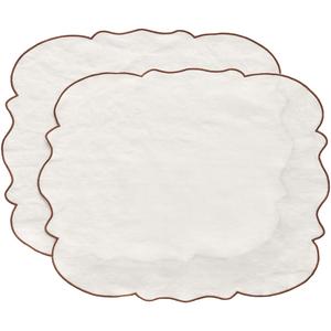 Decotique Gia Set de Table 35x45 Lot de 2 Marron/Blanc