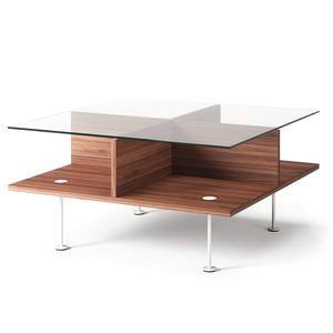Table basse Decotique Vogue 70x70 Noyer/ Blanc