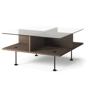 Table Basse Decotique Vogue 70x70 Chêne Foncé/ Noir