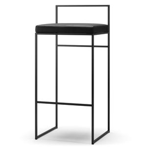 Tabouret de Bar Department avec Dossier 90 cm Noir/ Cuir Noir